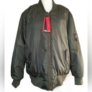 NWT YOKI Women's (Unisex) Plus Sporty Bomber Jacket Lined Water Resistant  3xl